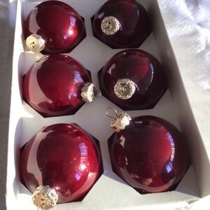 Cranberry  Glass Ornaments